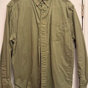Olive Casual Button-Down Shirt for Men